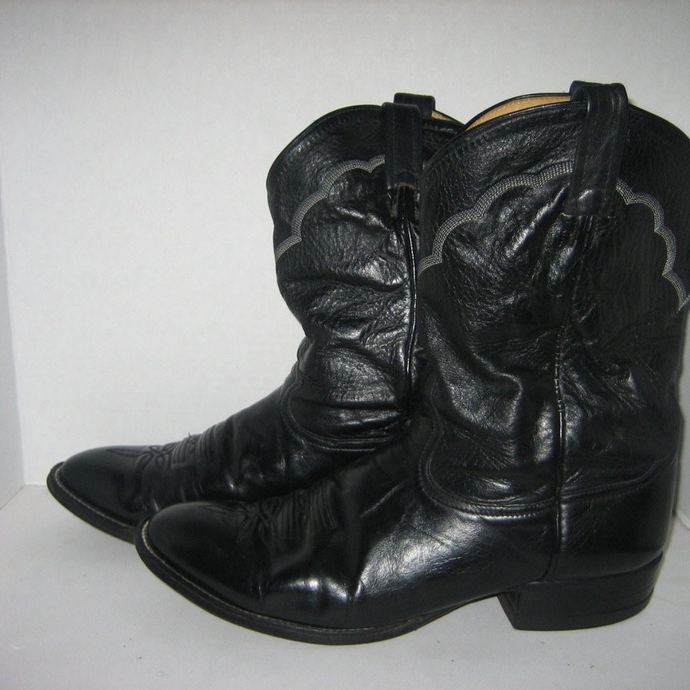 TONY LAMA Black Mid-Calf & Soft Upper Boots,10.5 D
